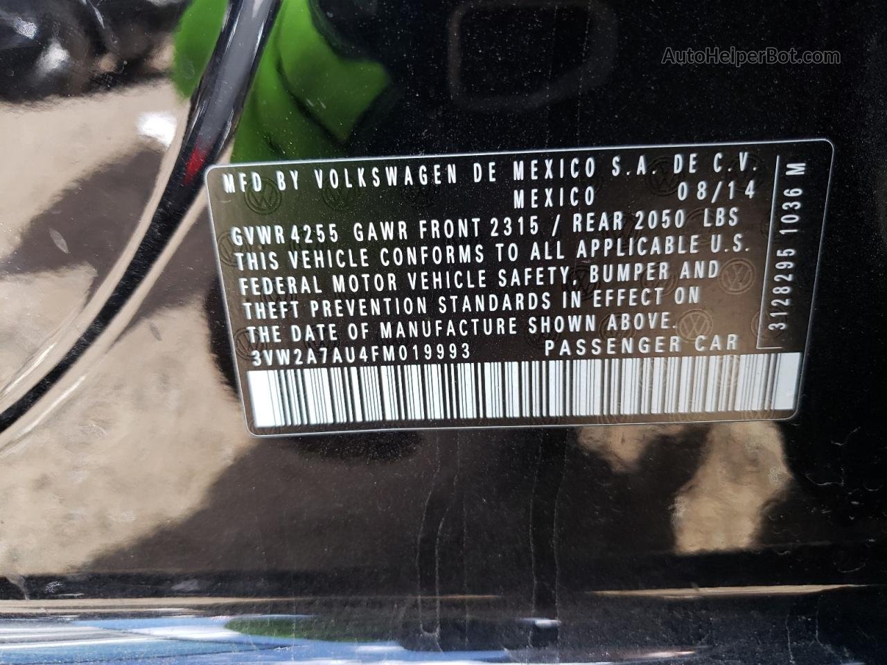 2015 Volkswagen Golf Tdi Черный vin: 3VW2A7AU4FM019993