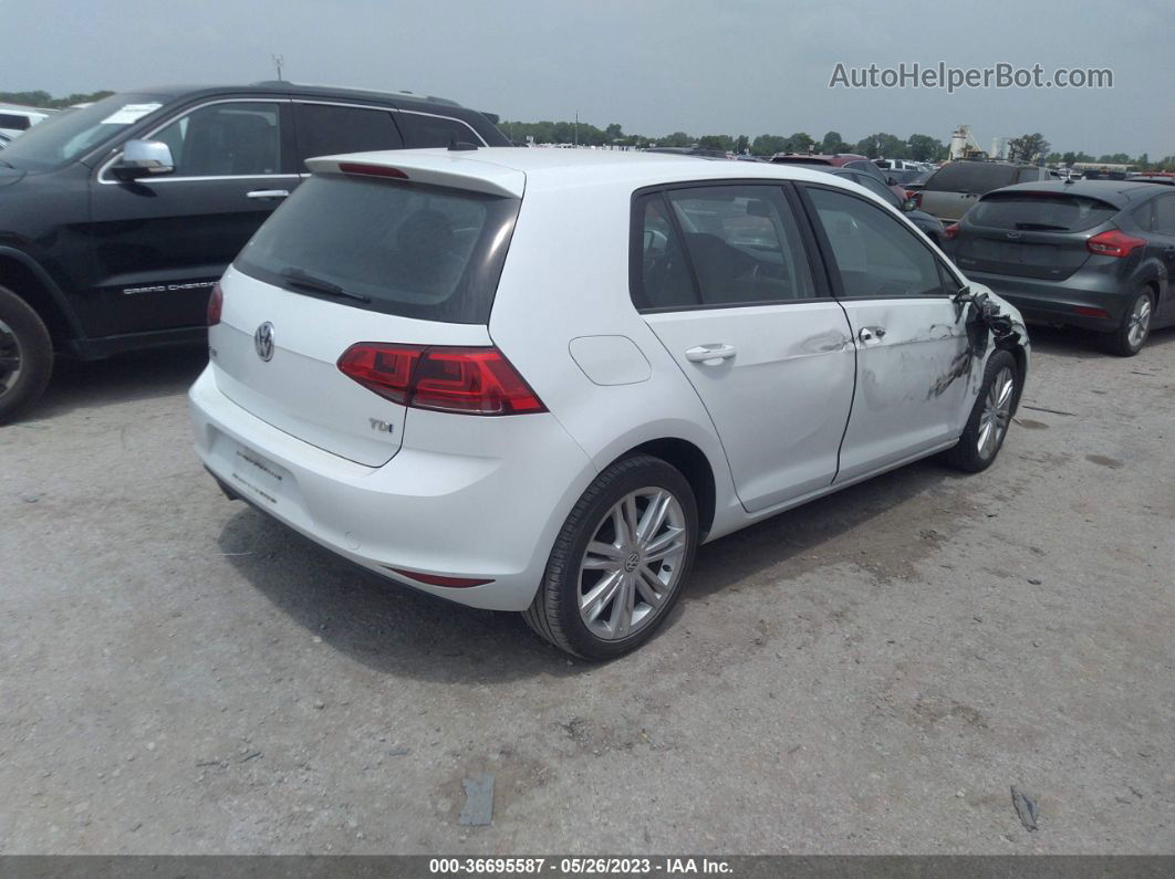 2015 Volkswagen Golf Tdi Se White vin: 3VW2A7AU4FM036941