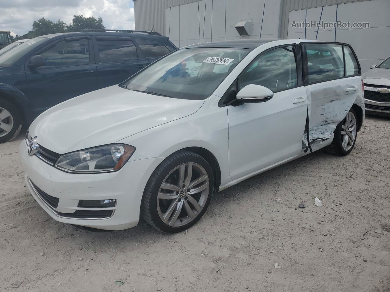 2015 Volkswagen Golf Tdi White vin: 3VW2A7AU5FM013281