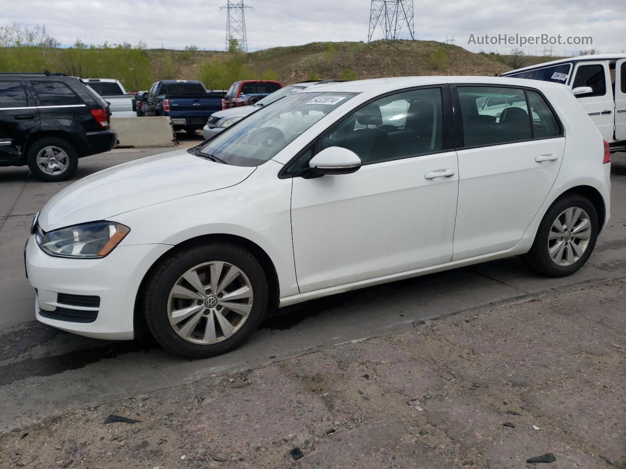 2015 Volkswagen Golf Tdi White vin: 3VW2A7AU5FM023793