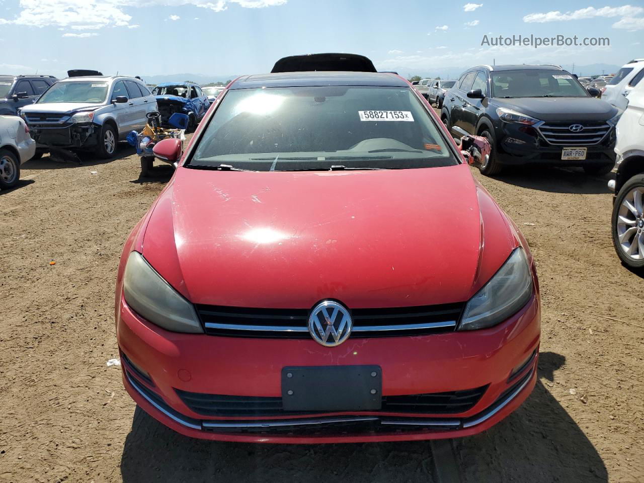 2015 Volkswagen Golf Tdi Red vin: 3VW2A7AU5FM026015