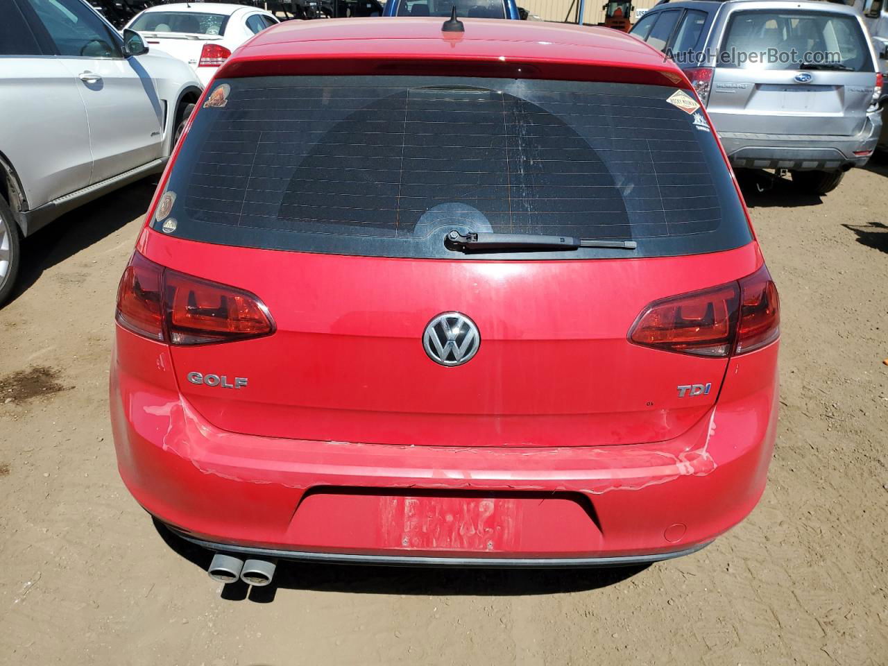 2015 Volkswagen Golf Tdi Red vin: 3VW2A7AU5FM026015