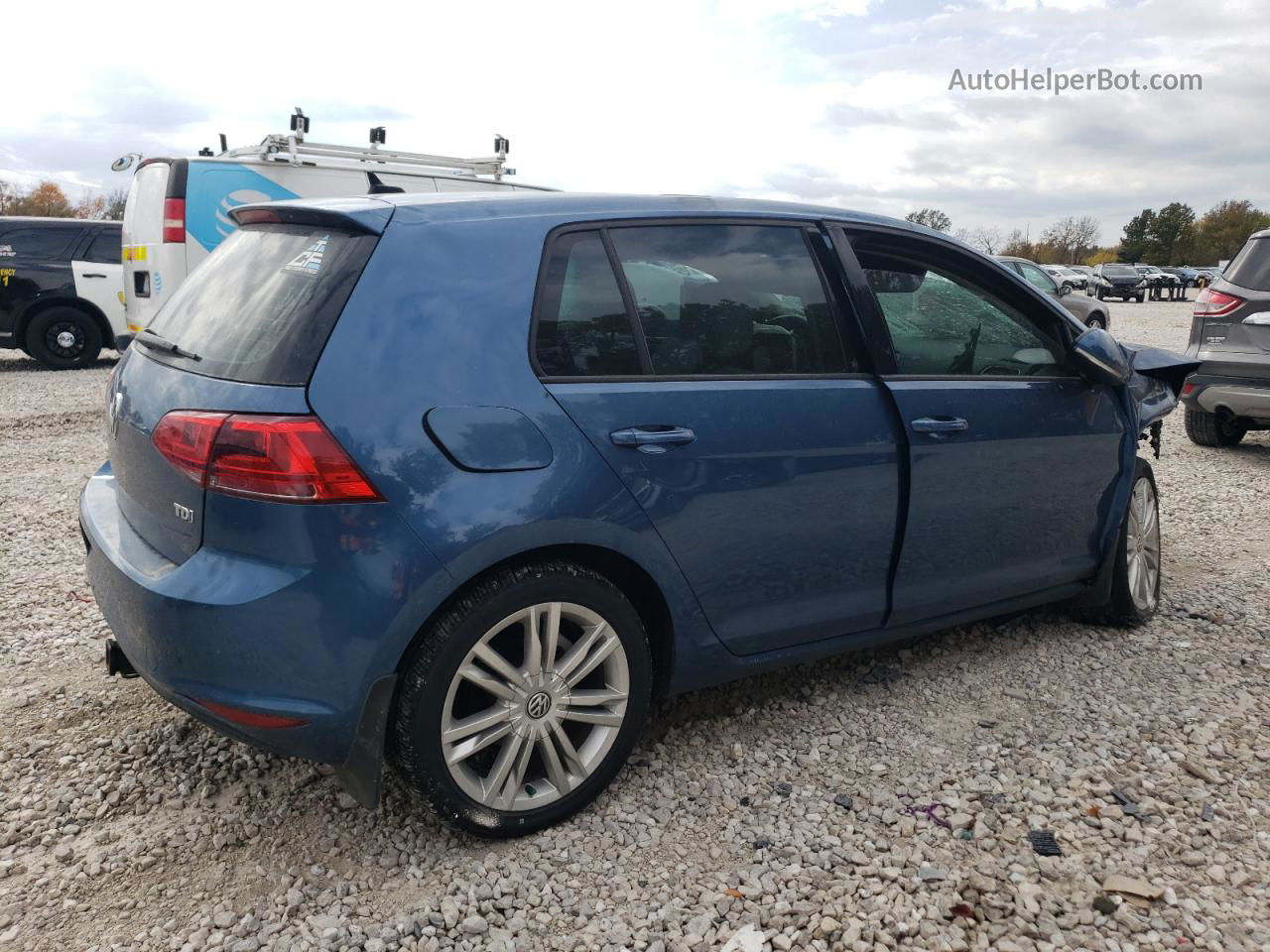 2015 Volkswagen Golf Tdi Синий vin: 3VW2A7AU5FM038276