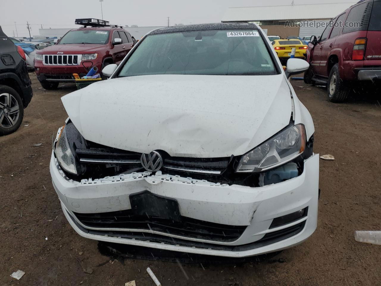 2015 Volkswagen Golf Tdi White vin: 3VW2A7AU5FM066272