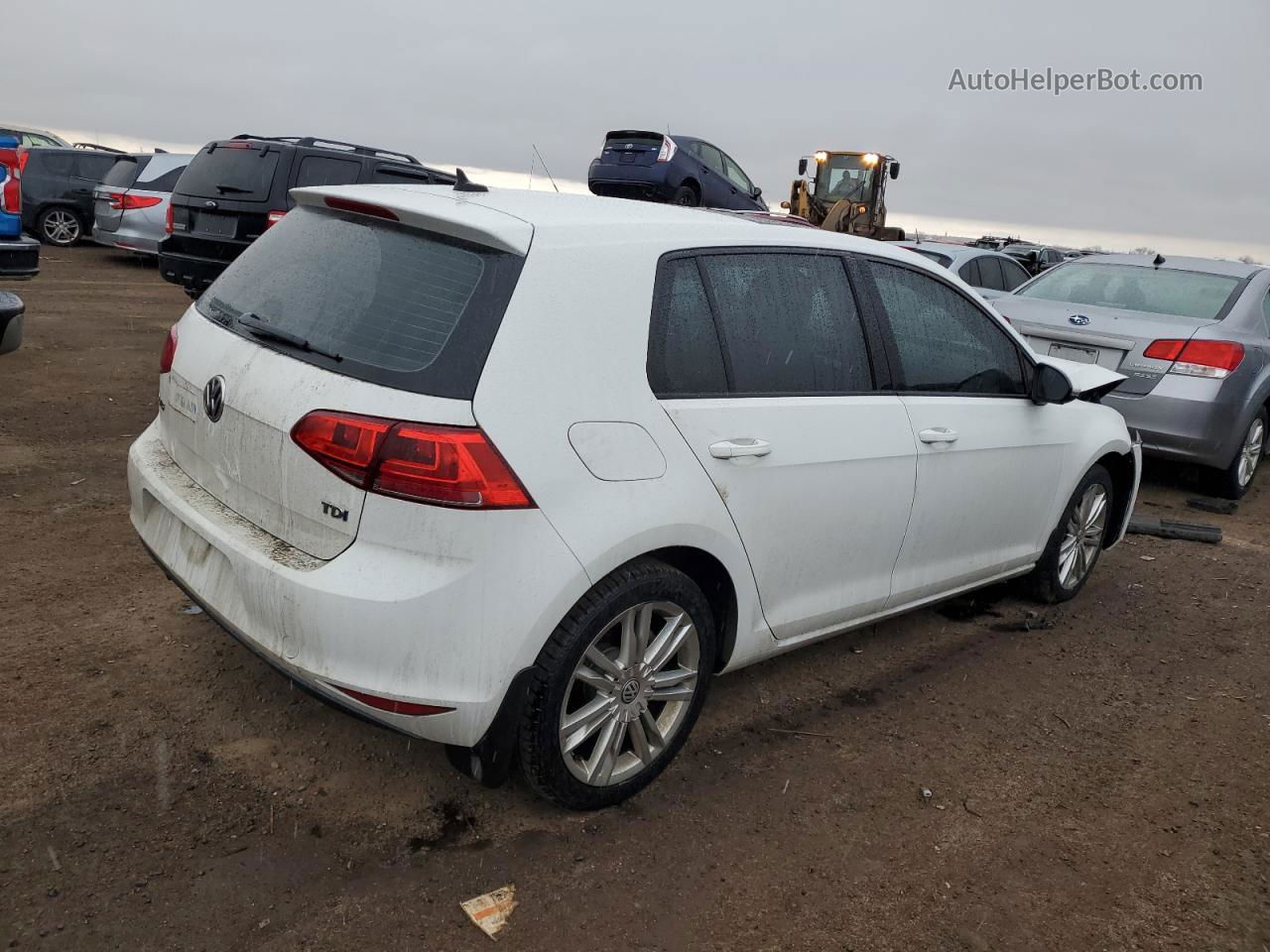 2015 Volkswagen Golf Tdi White vin: 3VW2A7AU5FM066272