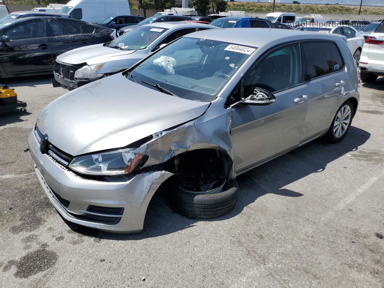 2015 Volkswagen Golf Tdi Silver vin: 3VW2A7AU5FM099031