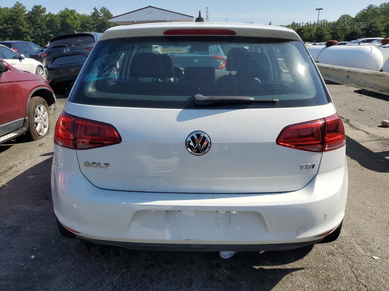 2015 Volkswagen Golf Tdi White vin: 3VW2A7AU6FM037539