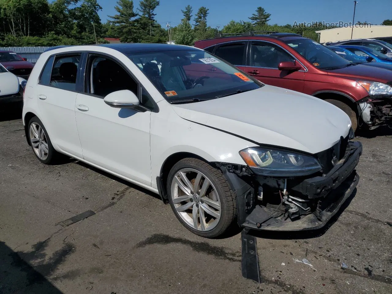 2015 Volkswagen Golf Tdi White vin: 3VW2A7AU6FM037539