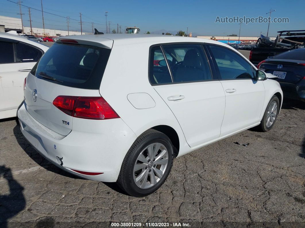 2015 Volkswagen Golf Tdi S 4-door White vin: 3VW2A7AU6FM046029