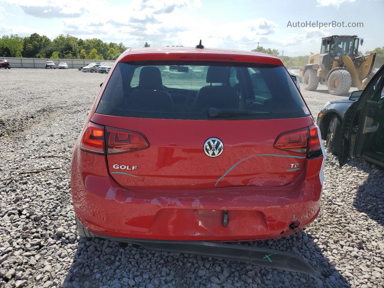 2015 Volkswagen Golf Tdi Red vin: 3VW2A7AU7FM034987