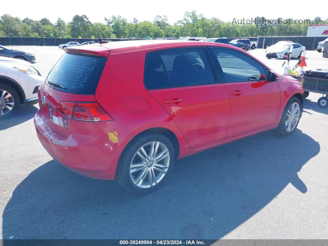 2015 Volkswagen Golf Tdi Se 4-door Red vin: 3VW2A7AU8FM032200