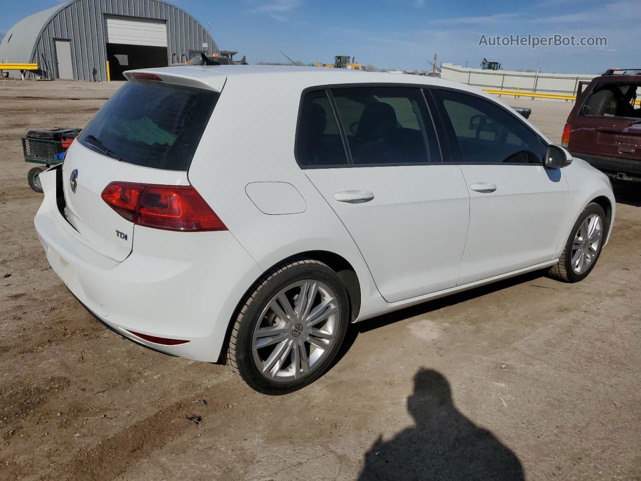 2015 Volkswagen Golf Tdi White vin: 3VW2A7AU8FM070798