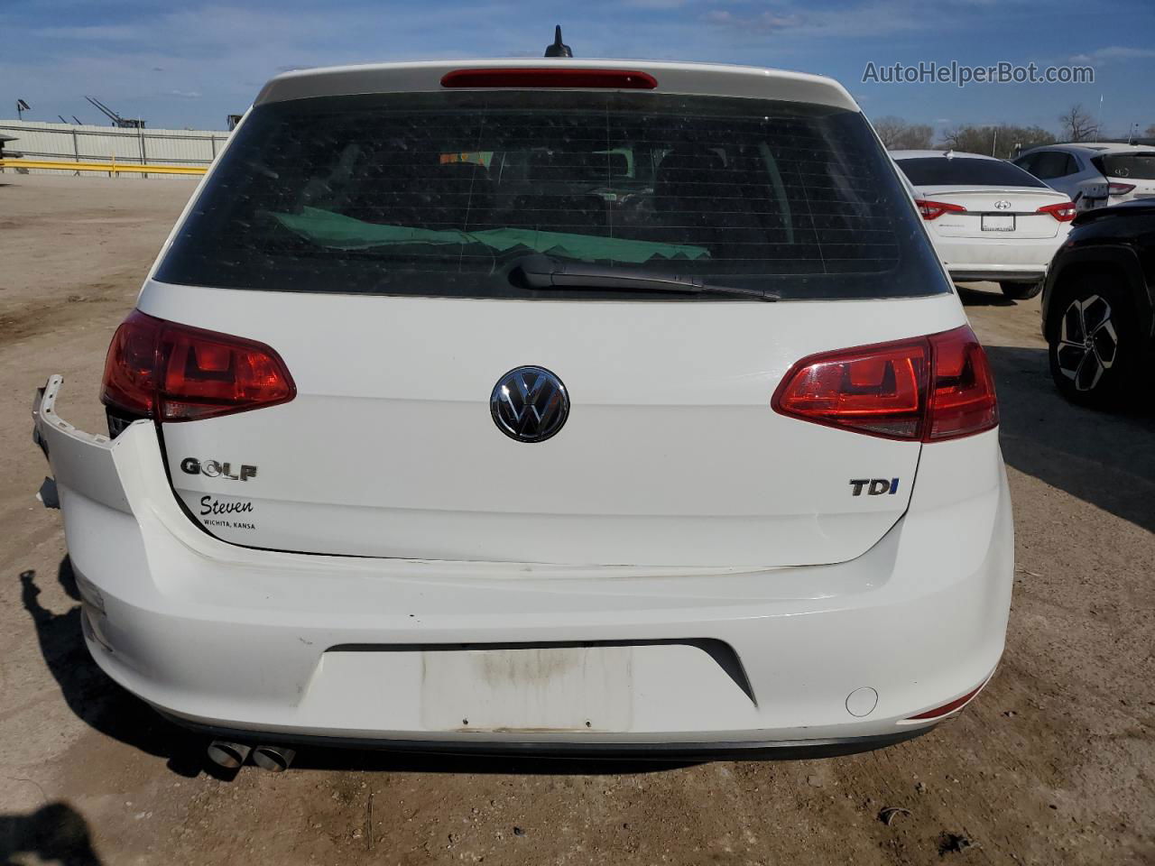 2015 Volkswagen Golf Tdi White vin: 3VW2A7AU8FM070798