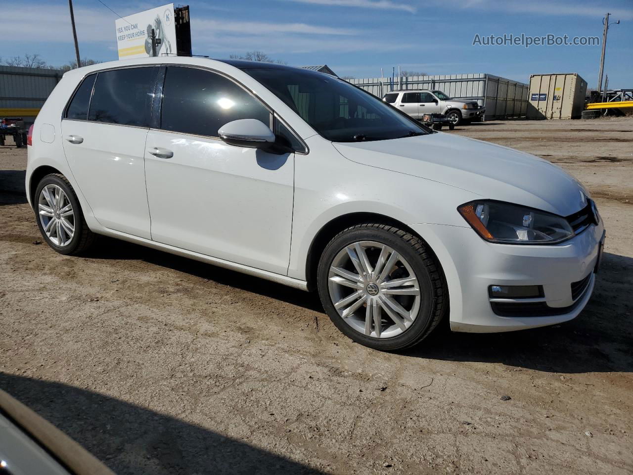 2015 Volkswagen Golf Tdi White vin: 3VW2A7AU8FM070798