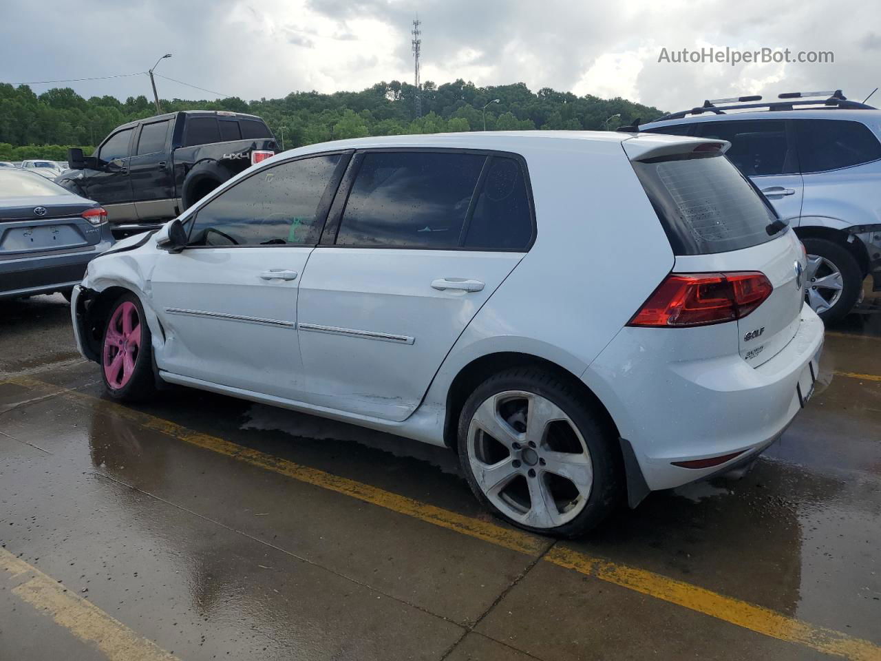 2015 Volkswagen Golf Tdi White vin: 3VW2A7AU9FM012456