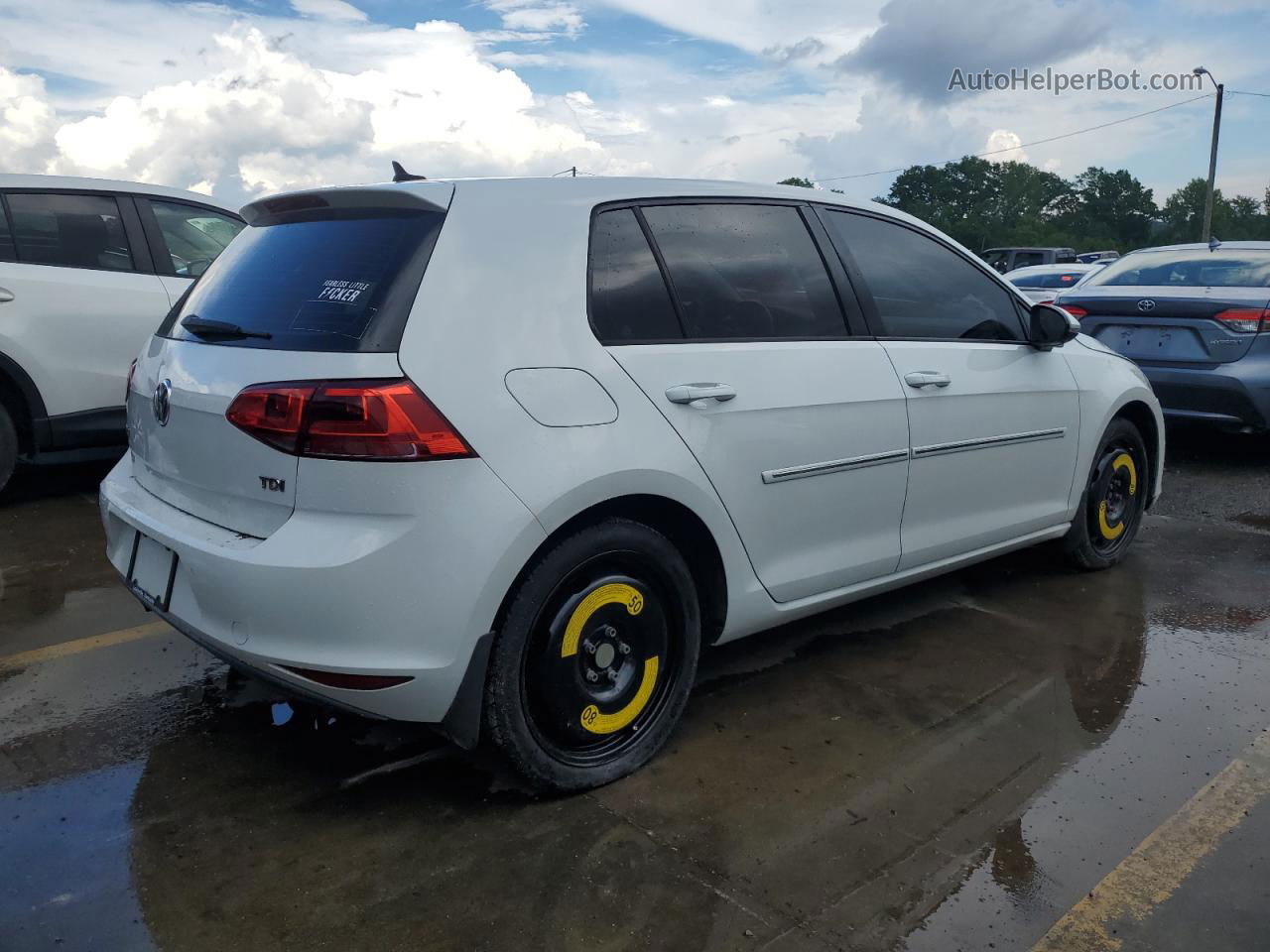 2015 Volkswagen Golf Tdi White vin: 3VW2A7AU9FM012456