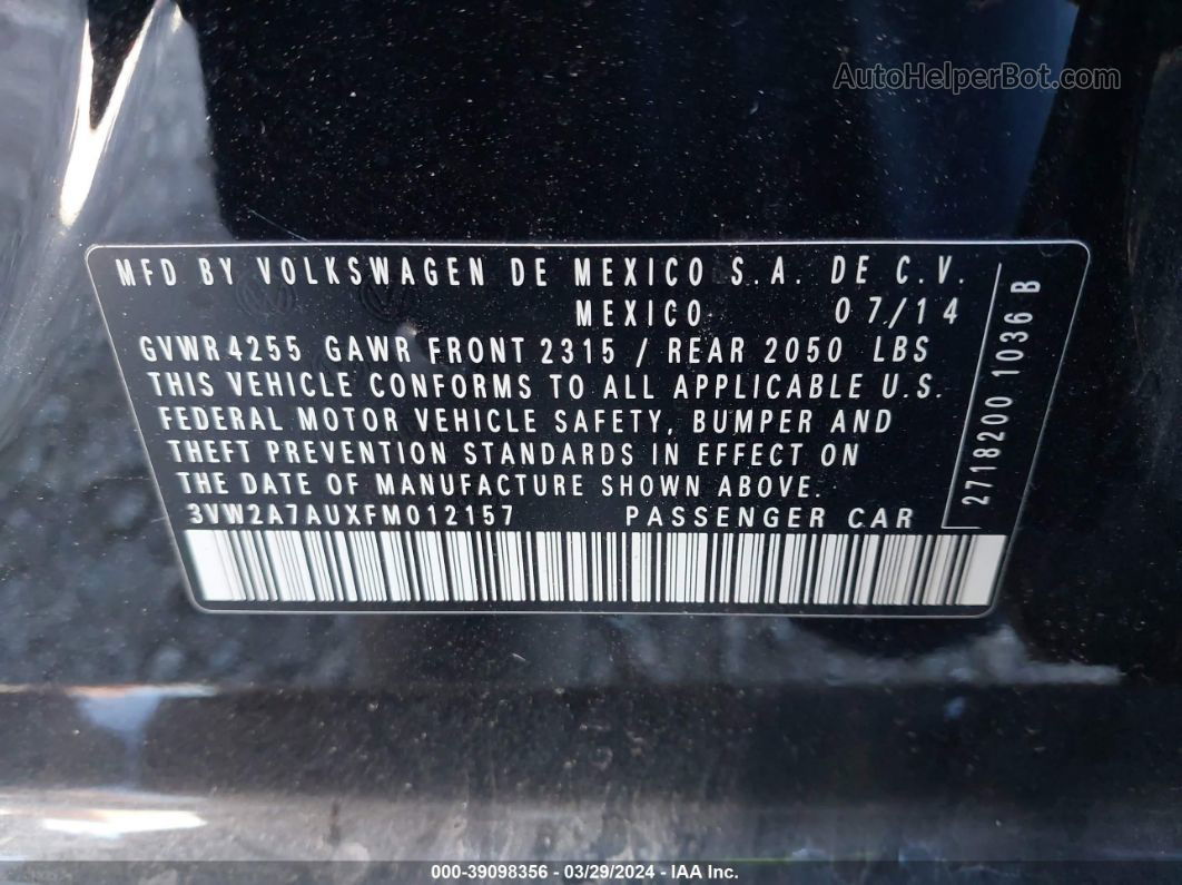 2015 Volkswagen Golf Tdi Sel 4-door Black vin: 3VW2A7AUXFM012157