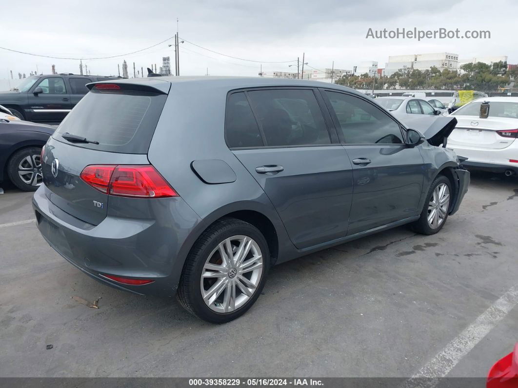 2015 Volkswagen Golf Tdi Se 4-door Серый vin: 3VW2A7AUXFM037303