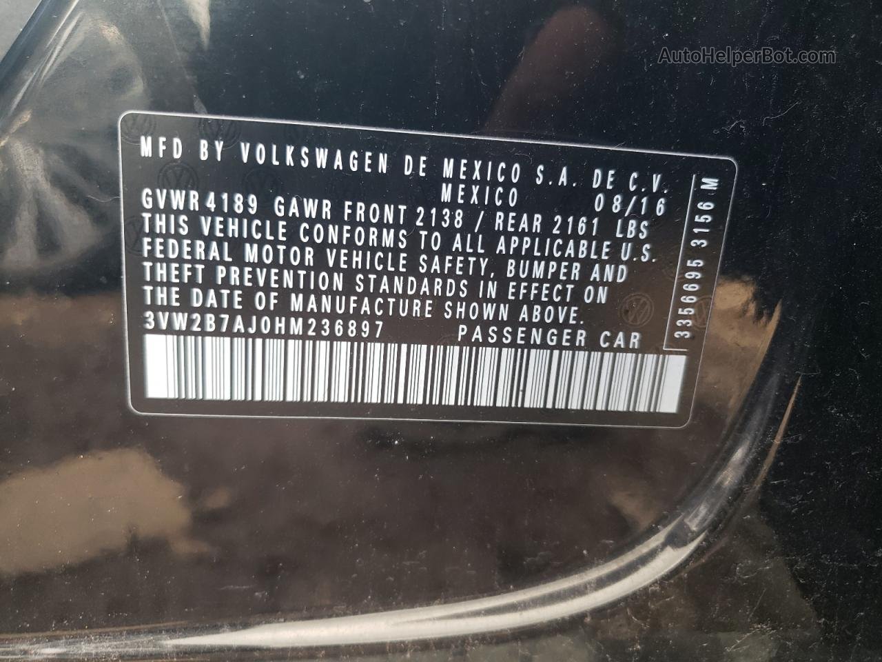 2017 Volkswagen Jetta S Черный vin: 3VW2B7AJ0HM236897