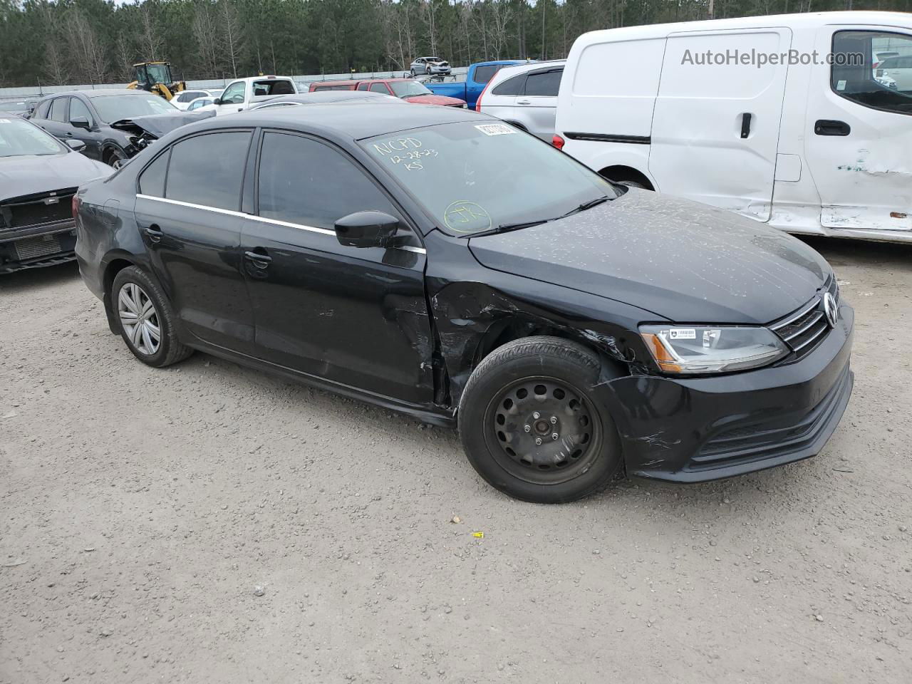 2017 Volkswagen Jetta S Black vin: 3VW2B7AJ0HM396844