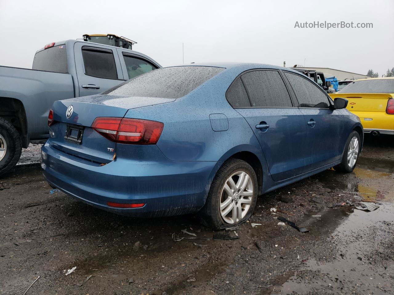 2018 Volkswagen Jetta S Синий vin: 3VW2B7AJ0JM257139