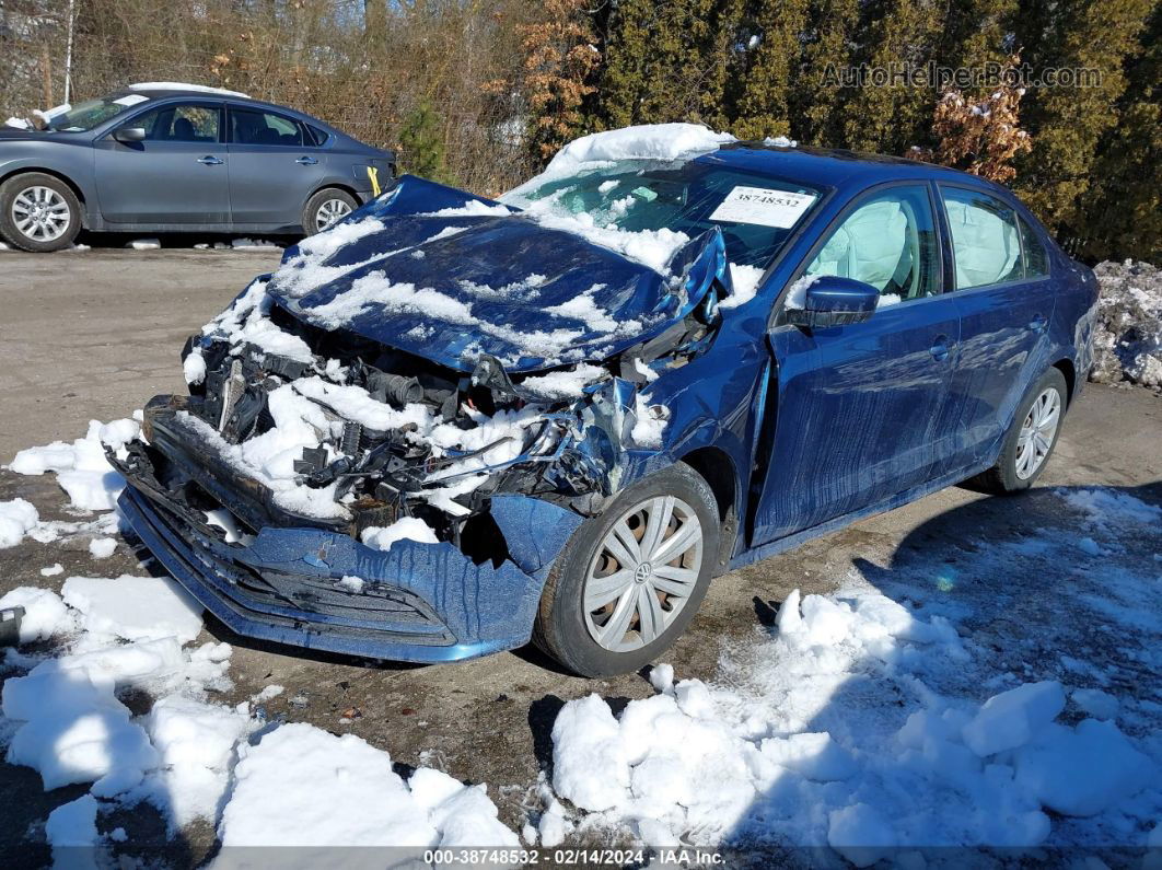 2017 Volkswagen Jetta 1.4t S Blue vin: 3VW2B7AJ1HM322476