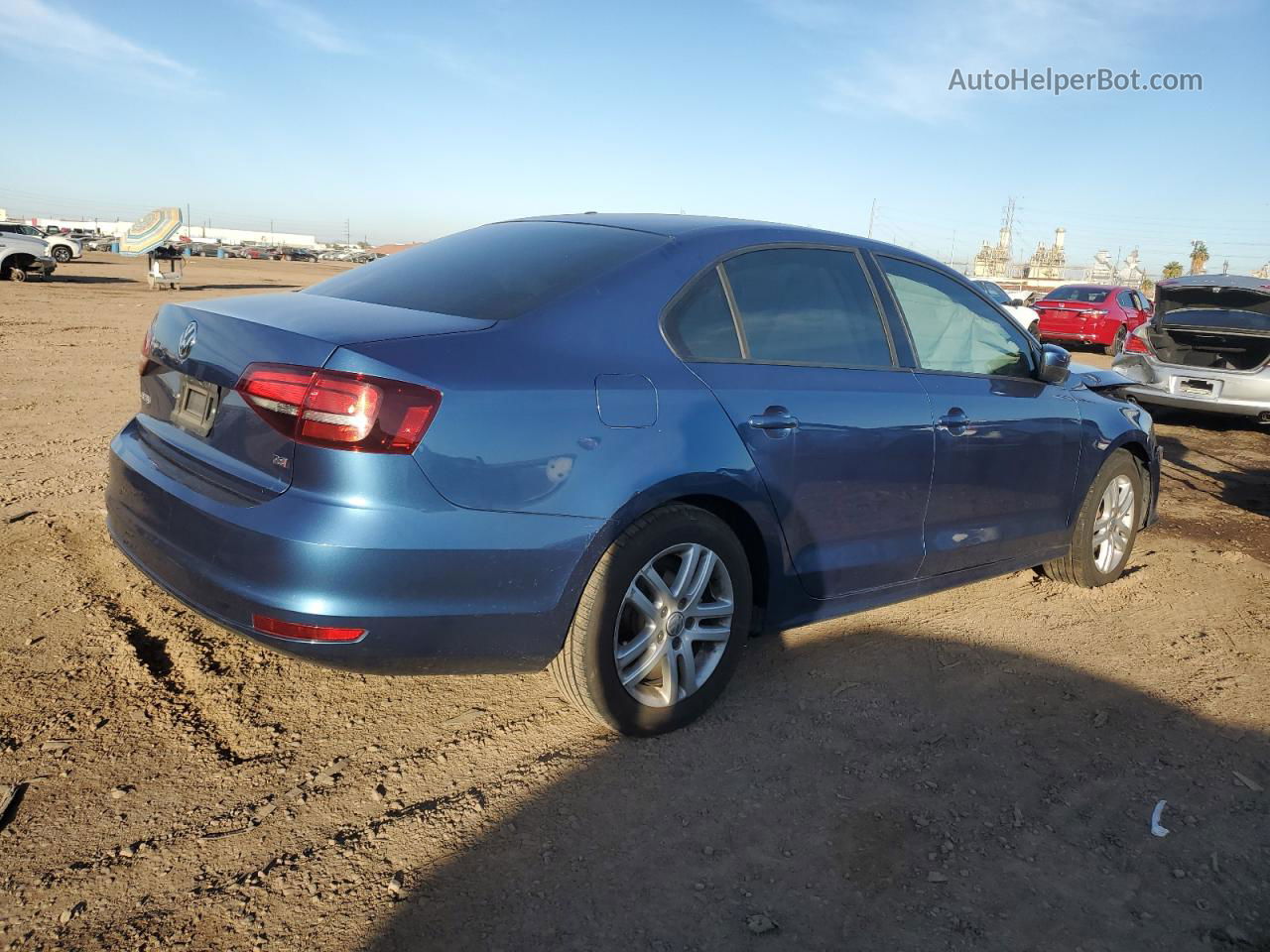 2018 Volkswagen Jetta S Синий vin: 3VW2B7AJ1JM229849