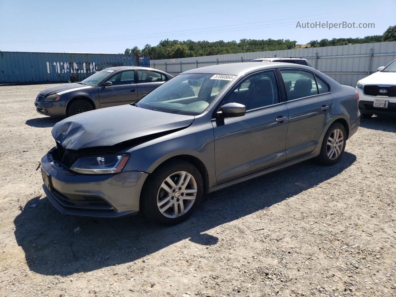 2018 Volkswagen Jetta S Gray vin: 3VW2B7AJ1JM262060