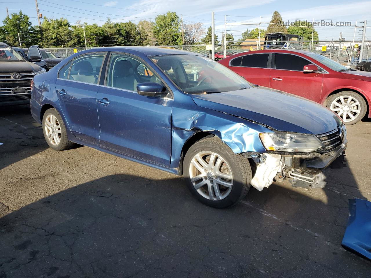 2017 Volkswagen Jetta S Blue vin: 3VW2B7AJ2HM202427