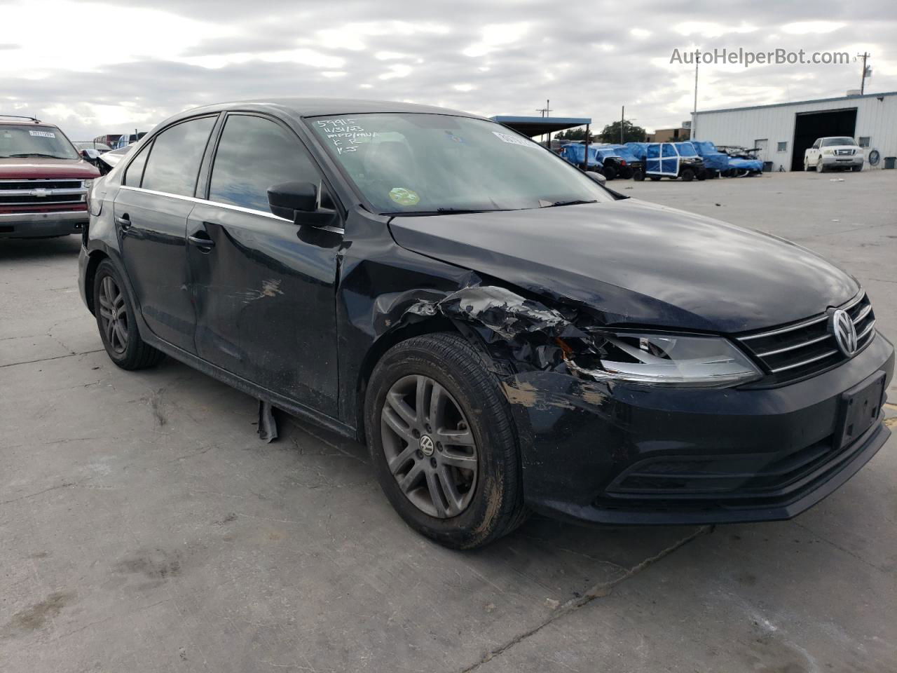 2017 Volkswagen Jetta S Black vin: 3VW2B7AJ2HM231474