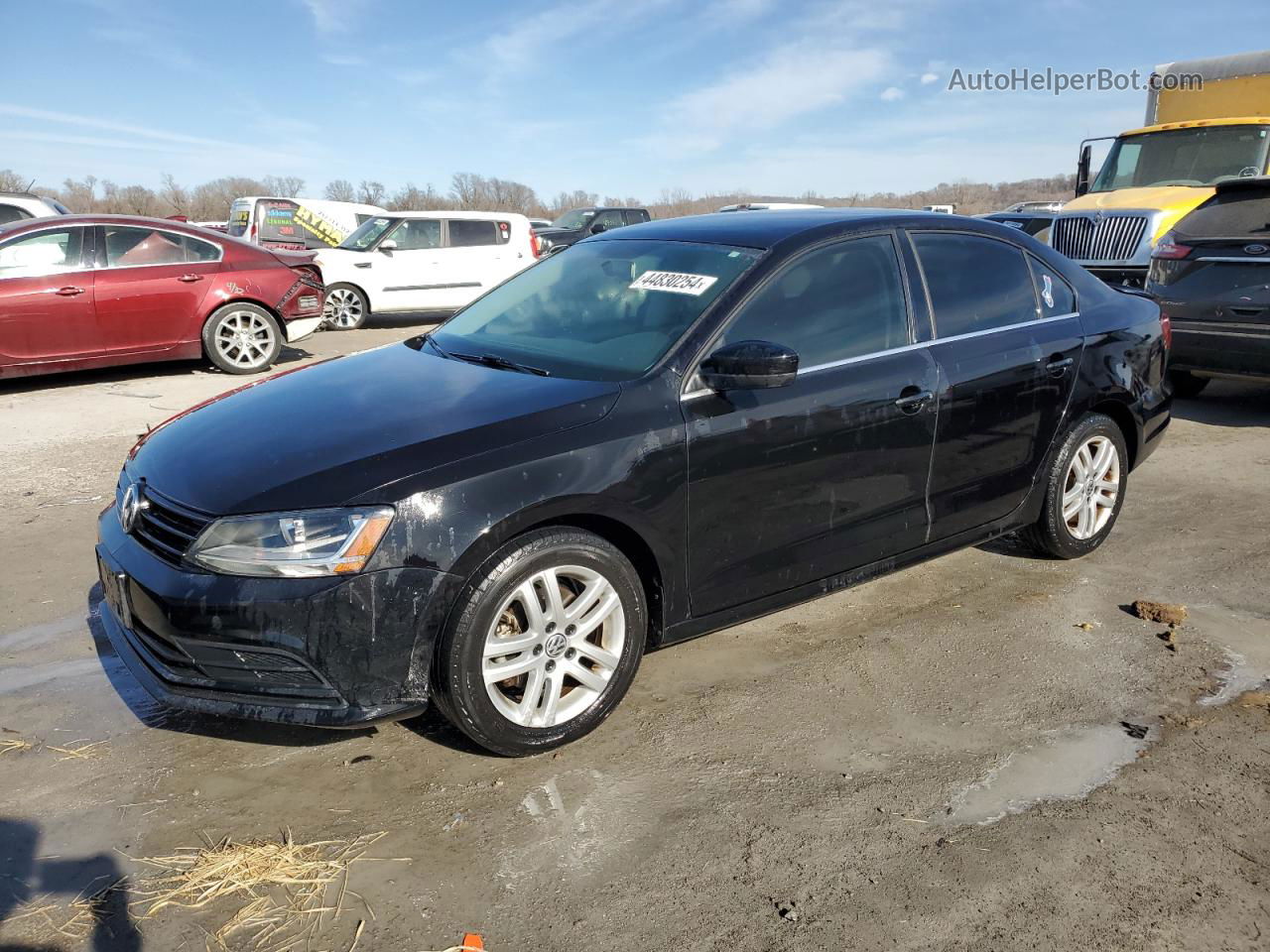 2017 Volkswagen Jetta S Black vin: 3VW2B7AJ2HM307971