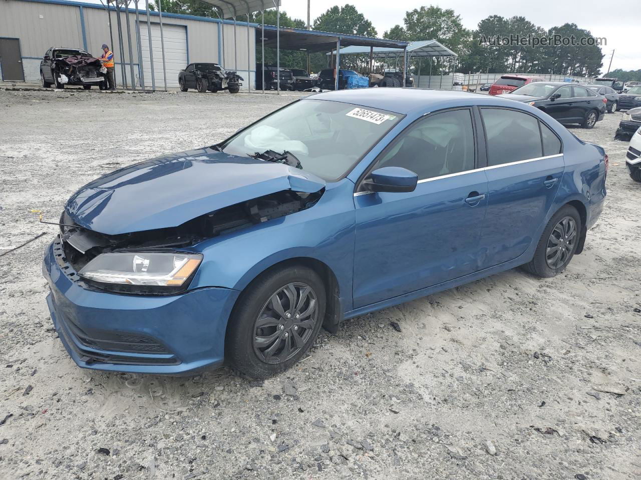 2017 Volkswagen Jetta S Blue vin: 3VW2B7AJ2HM395887