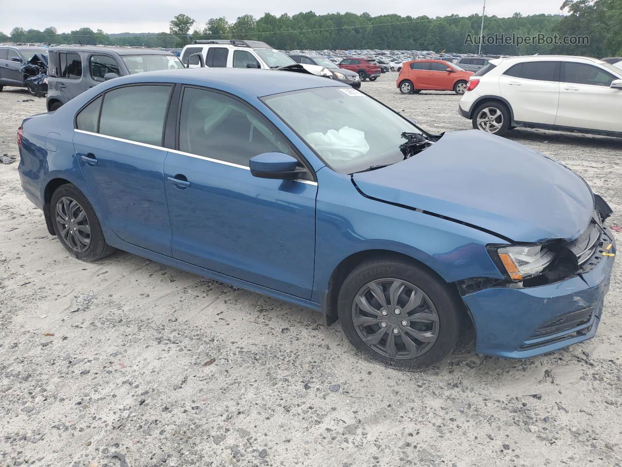 2017 Volkswagen Jetta S Blue vin: 3VW2B7AJ2HM395887