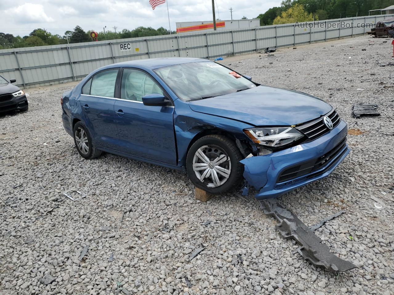 2017 Volkswagen Jetta S Blue vin: 3VW2B7AJ3HM256187