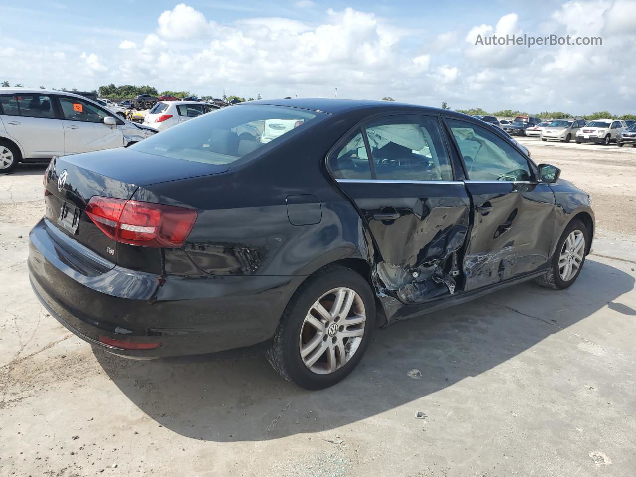 2017 Volkswagen Jetta S Black vin: 3VW2B7AJ3HM315674