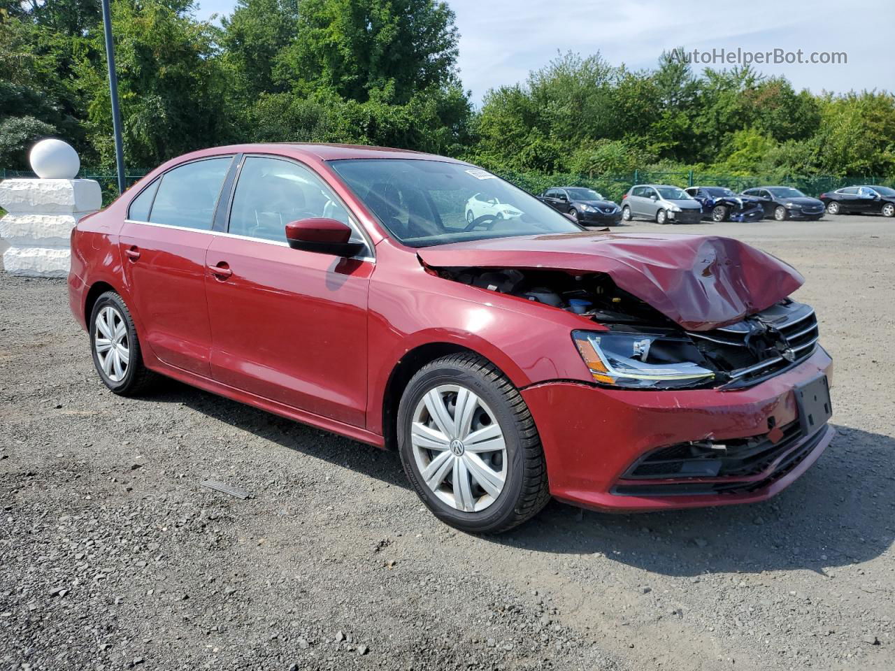 2017 Volkswagen Jetta S Burgundy vin: 3VW2B7AJ3HM362445