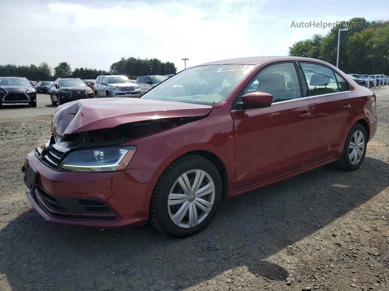 2017 Volkswagen Jetta S Бордовый vin: 3VW2B7AJ3HM362445