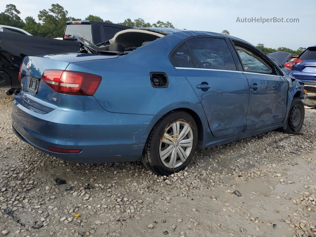 2017 Volkswagen Jetta S Blue vin: 3VW2B7AJ4HM355164