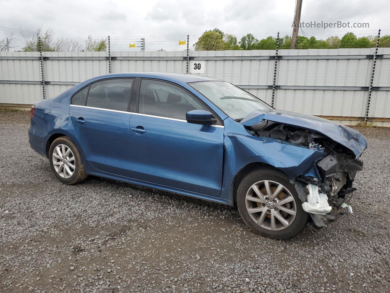 2017 Volkswagen Jetta S Blue vin: 3VW2B7AJ4HM373292