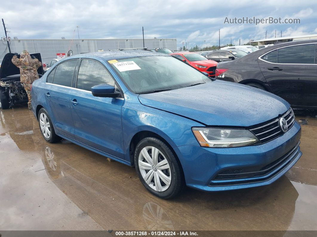 2017 Volkswagen Jetta 1.4t S Синий vin: 3VW2B7AJ4HM395471