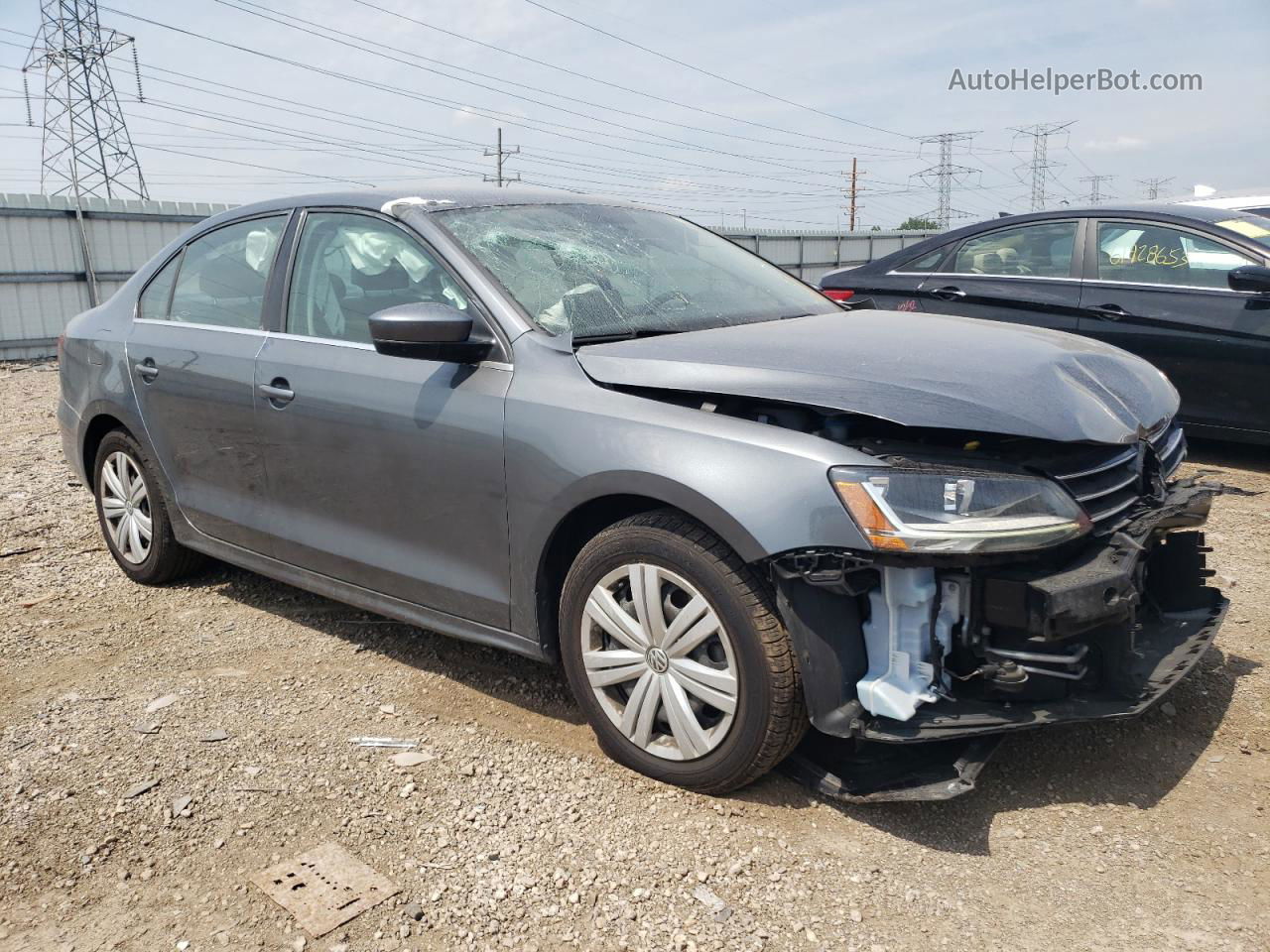 2017 Volkswagen Jetta S Gray vin: 3VW2B7AJ5HM343492