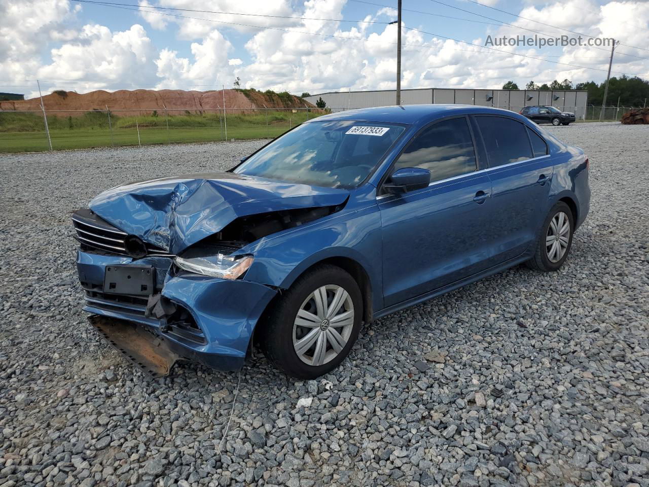 2017 Volkswagen Jetta S Blue vin: 3VW2B7AJ5HM397195