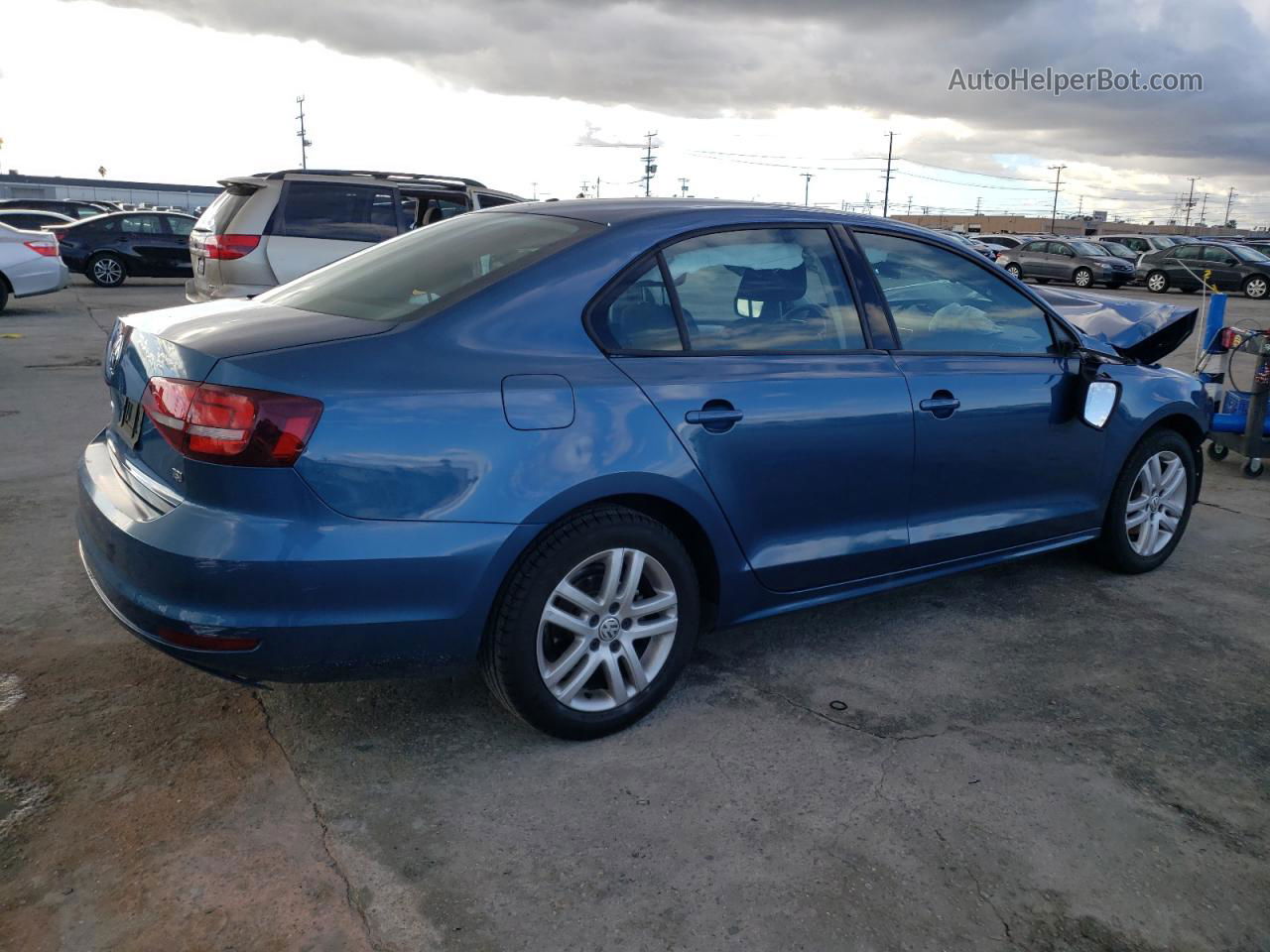 2018 Volkswagen Jetta S Синий vin: 3VW2B7AJ5JM209846