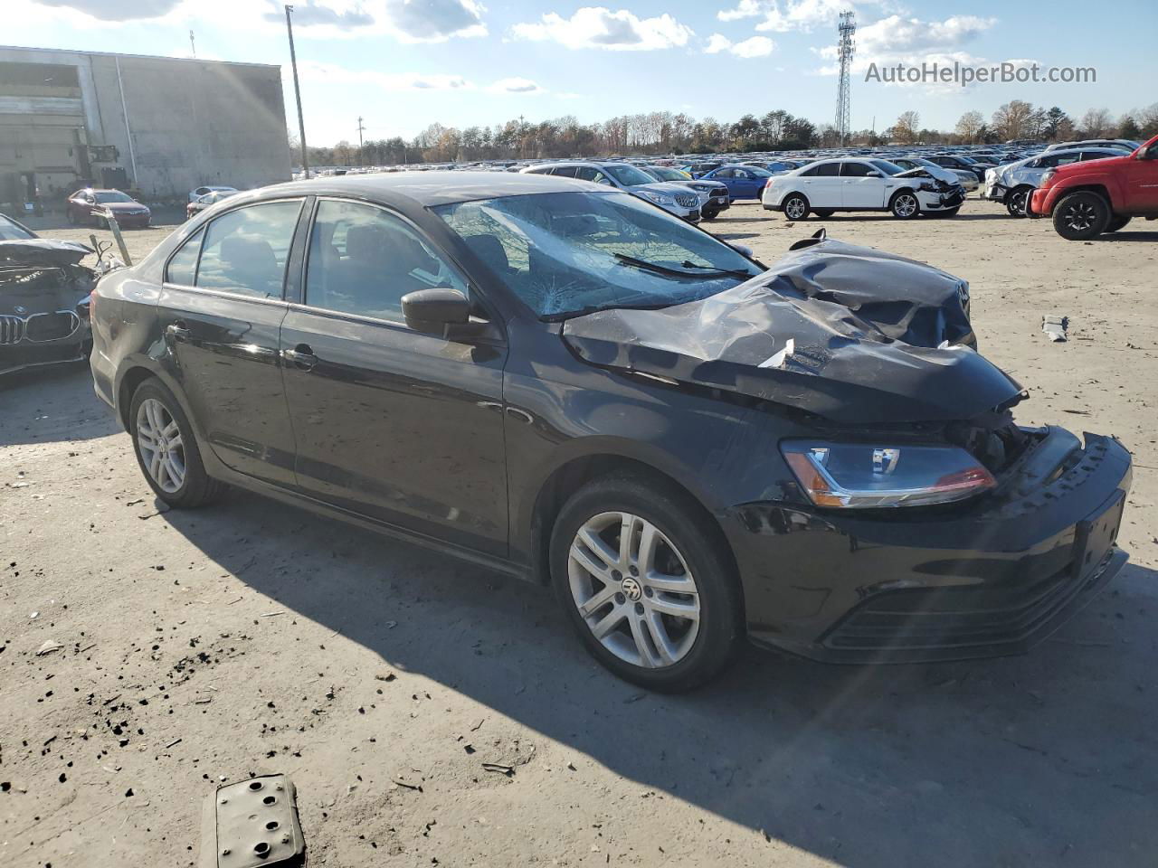 2018 Volkswagen Jetta S Black vin: 3VW2B7AJ5JM261364