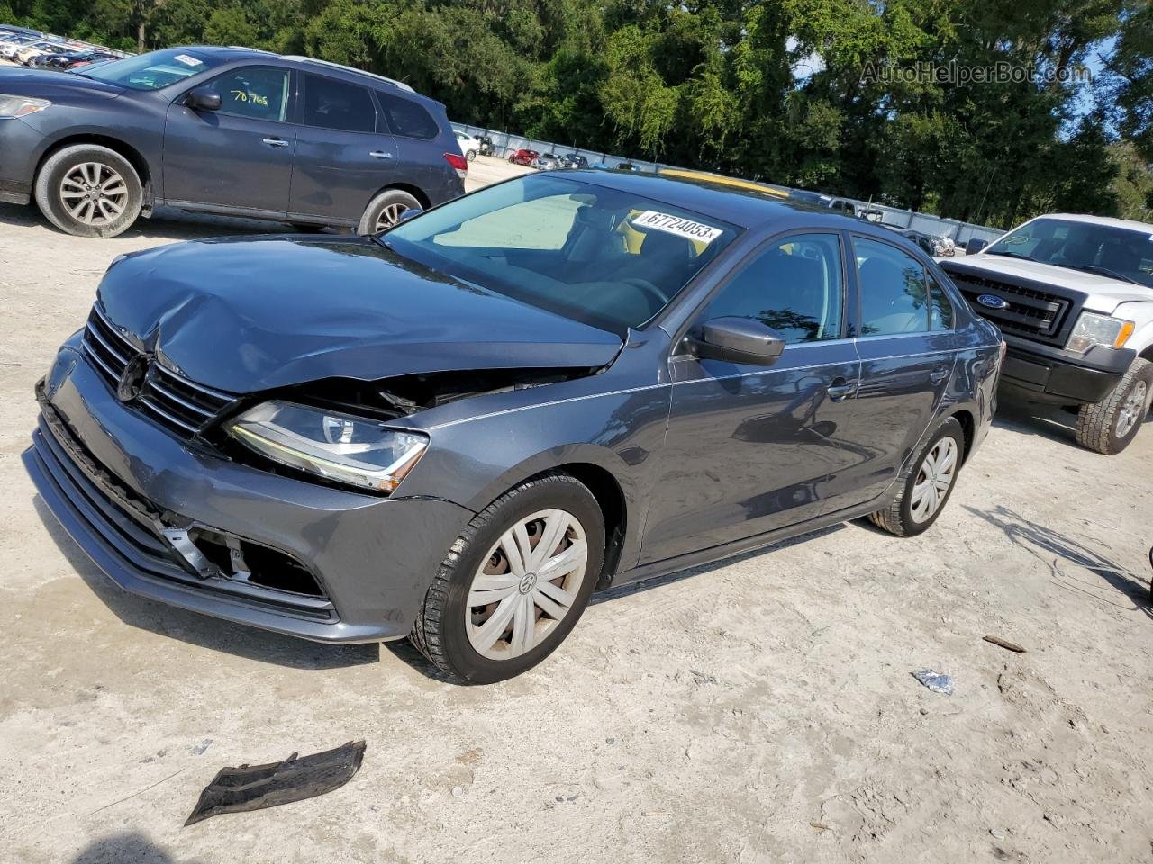 2017 Volkswagen Jetta S Серый vin: 3VW2B7AJ7HM365834