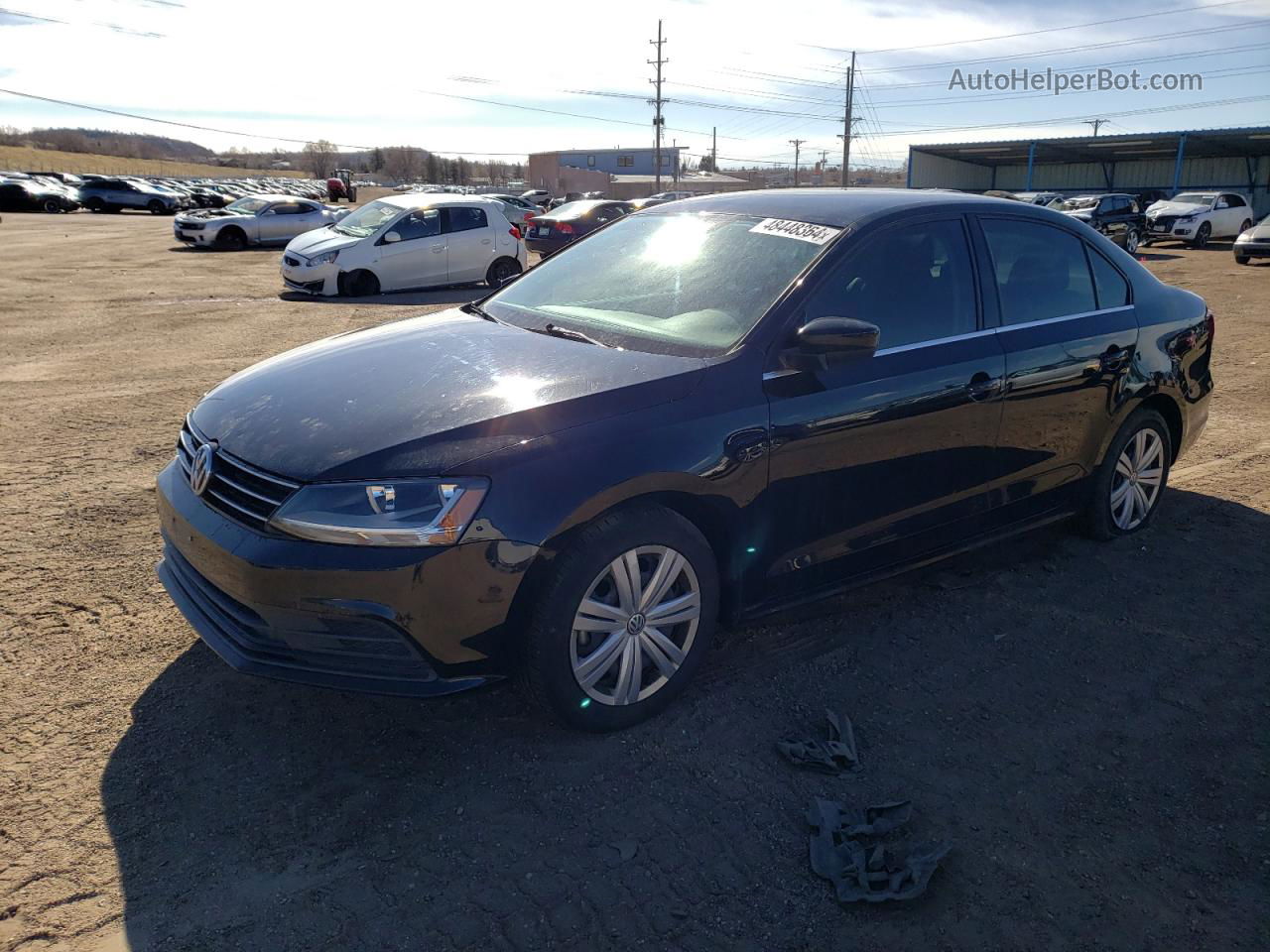 2017 Volkswagen Jetta S Черный vin: 3VW2B7AJ7HM402364