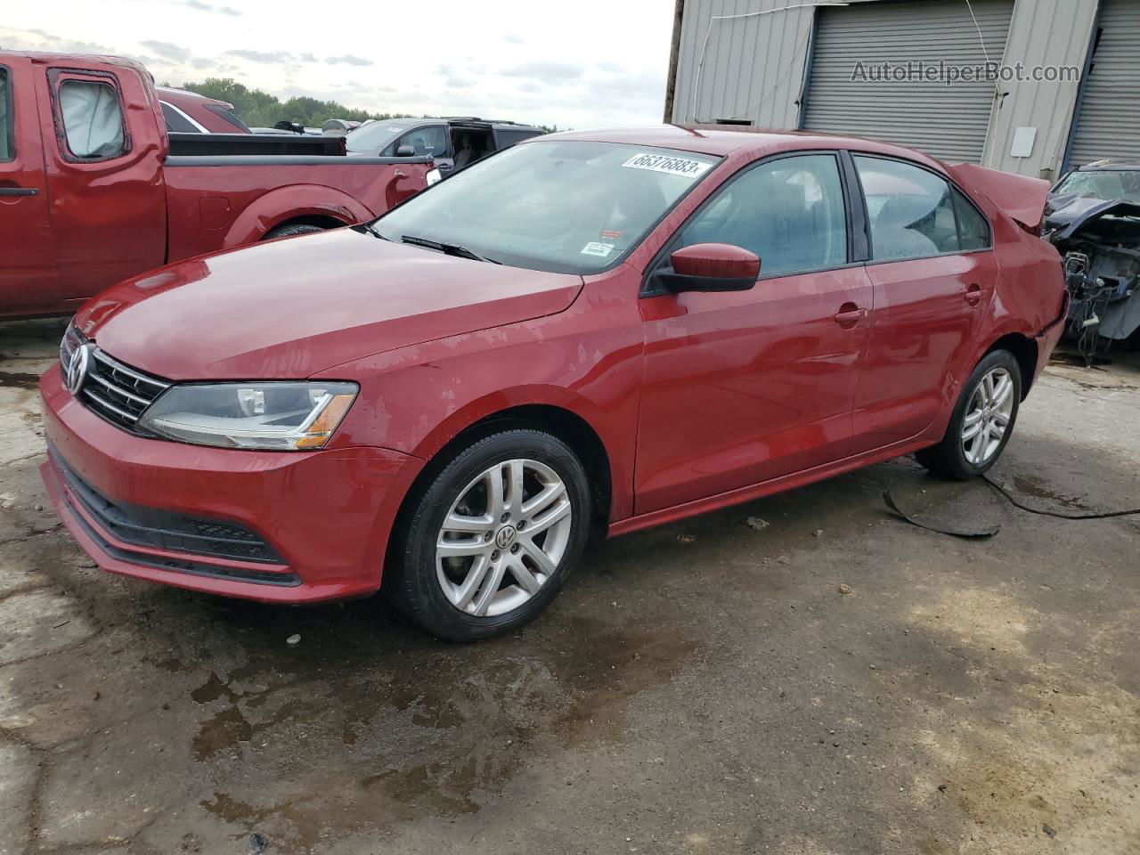 2018 Volkswagen Jetta S Red vin: 3VW2B7AJ7JM224087