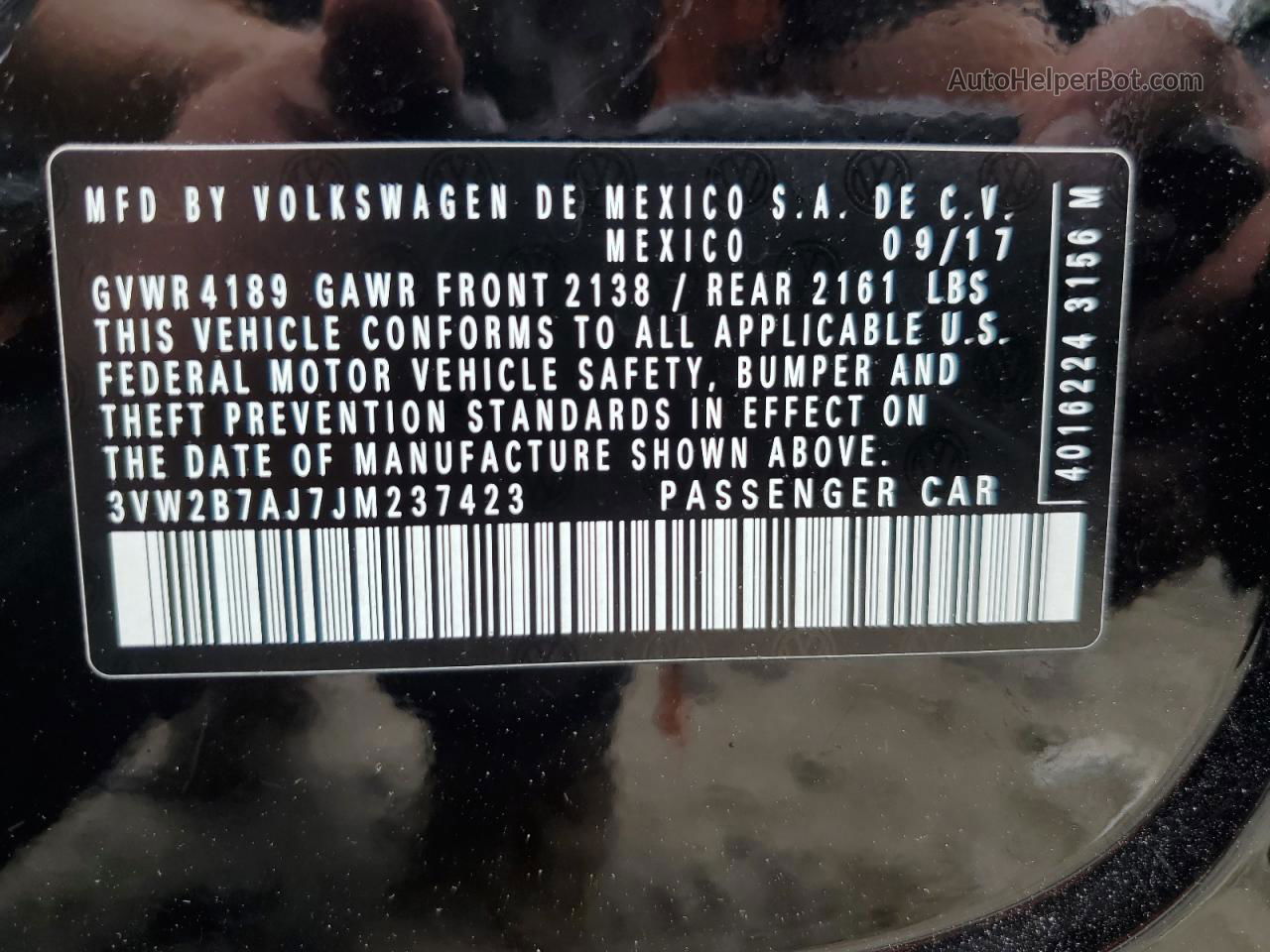 2018 Volkswagen Jetta S Black vin: 3VW2B7AJ7JM237423