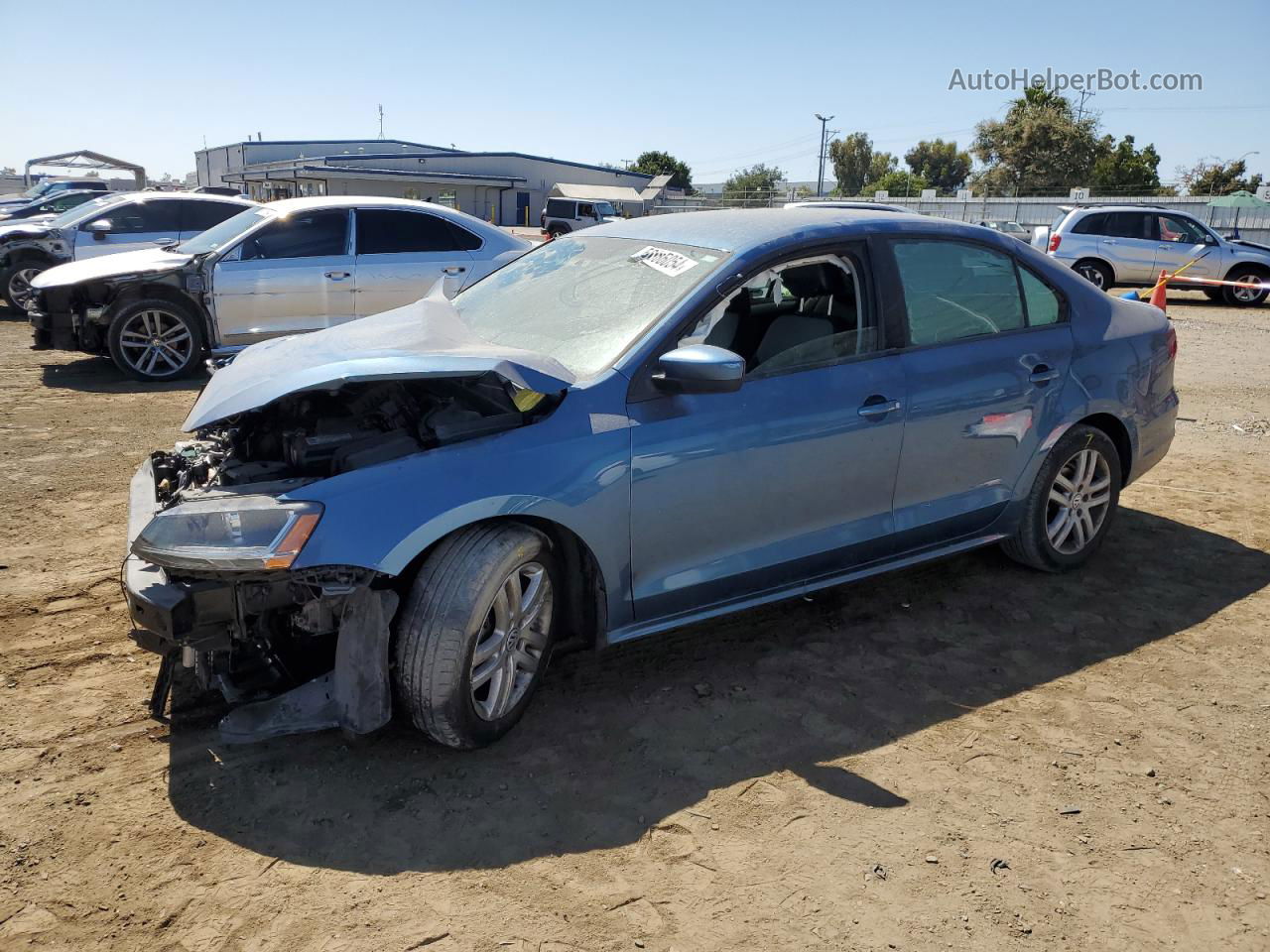 2018 Volkswagen Jetta S Blue vin: 3VW2B7AJ7JM257168