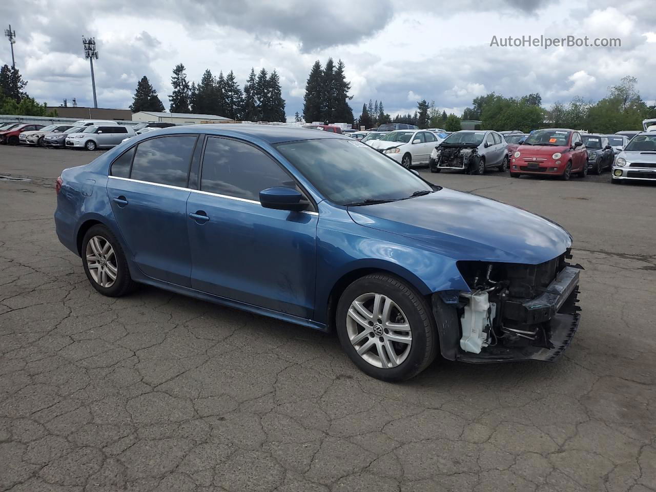 2017 Volkswagen Jetta S Blue vin: 3VW2B7AJ8HM302113